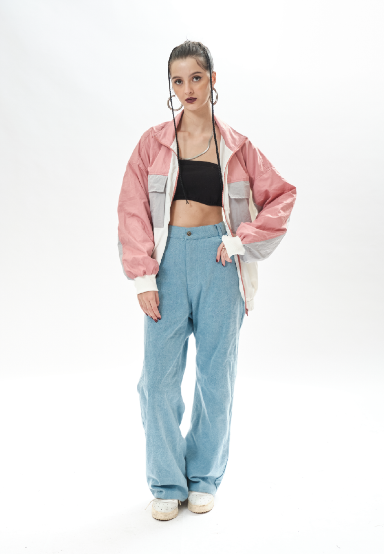 OCWA JENNIFER COLORBLOCK WHITE PINK WATERPROOF JACKET