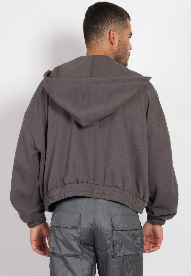 OCWA PALO ASH GREY OVERSIZED ZIPPER HOODIE