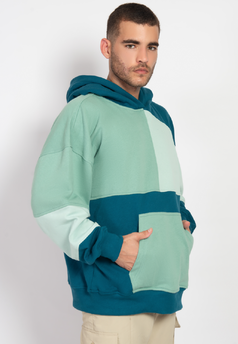 OCWA RAY OVERSIZED MULTI GREEN SAGE PISTACHIO SEA GREEN HOODIE