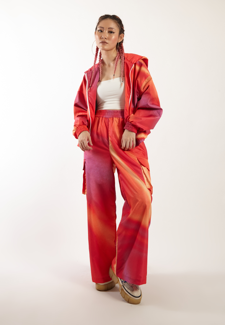 OCWA X NAELS MATES FANTASIA WATERPROOF RUNNING JACKET PINK ORANGE WOMAN