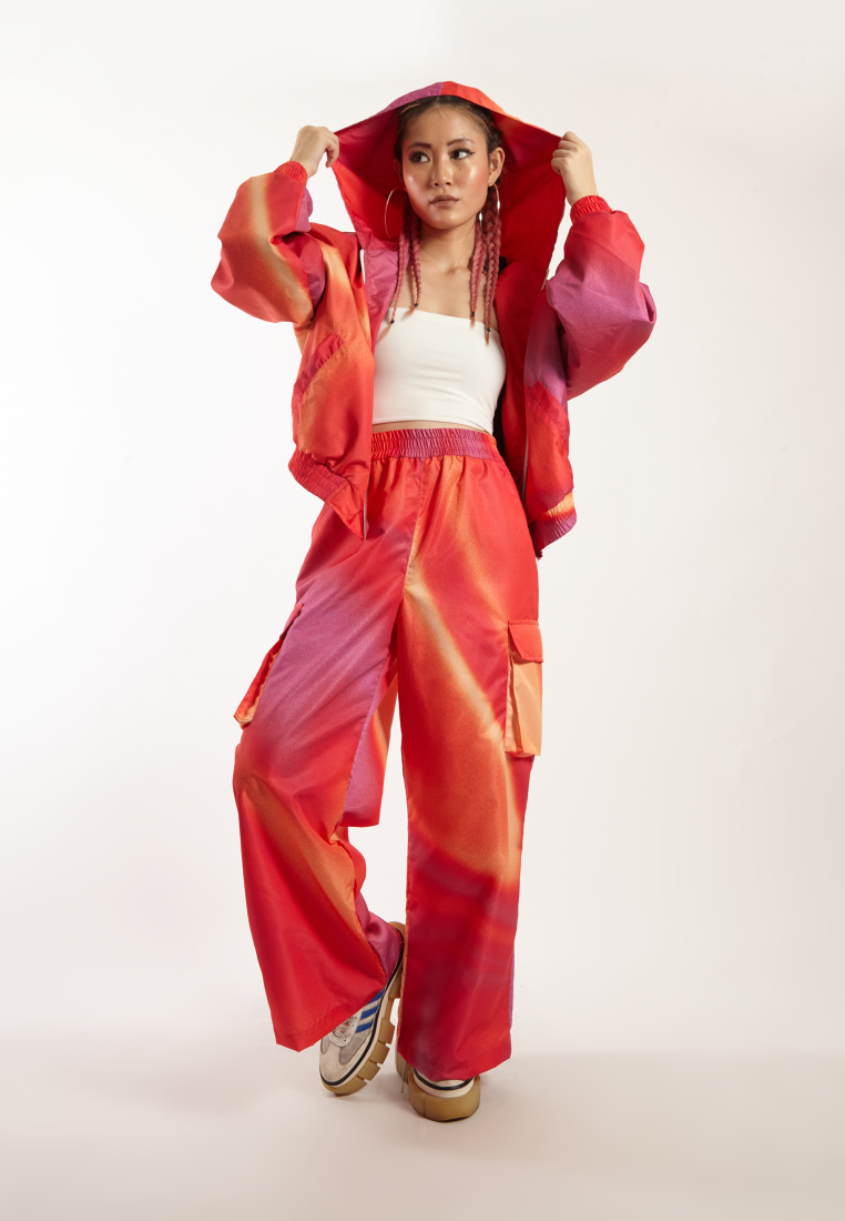 OCWA X NAELS MATES 80S INSPIRED FANTASIA ORANGE RED PINK CARGO PANTS