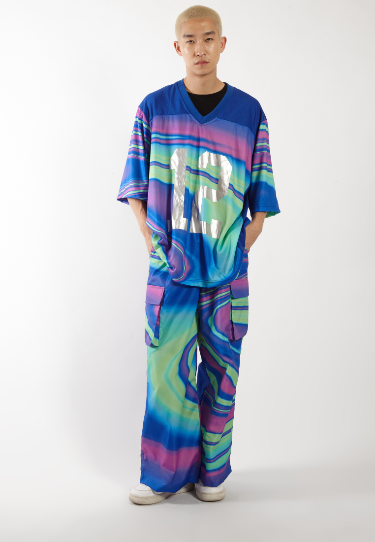 OCWA X NAELS MATES OVERSIZED WHIMSICAL JERSEY BLUE GREEN PURPLE