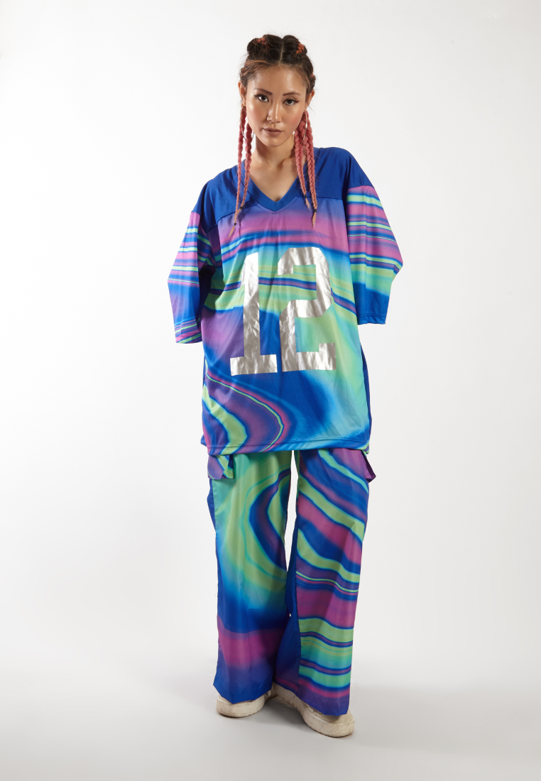 OCWA X NAELS MATES OVERSIZED WHIMSICAL JERSEY BLUE GREEN PURPLE