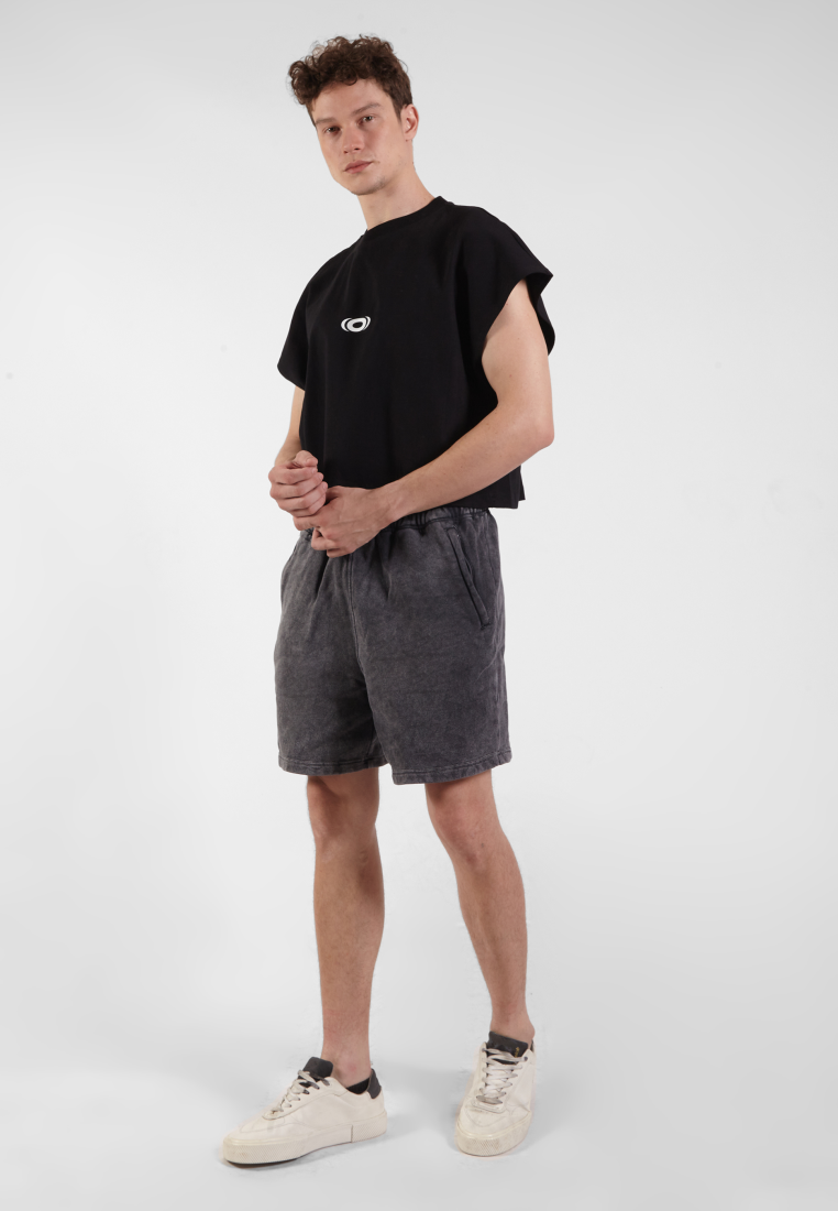 OCWA LIFTING IS MY LOVE LANGUAGE OVERSIZED CROP MUSCLE TEE BLACK