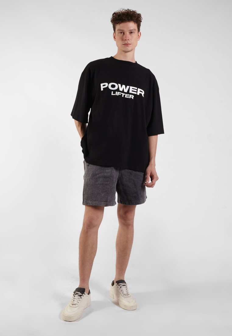 OCWA POWER LIFTER OVERSIZED BLACK TEE