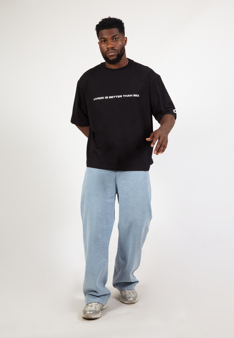 OCWA X PLAYON HYROX IS BETTER THAN S*EX OVERSIZED BLACK TEE V2