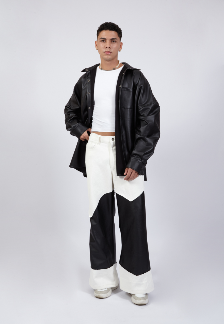 OCWA BROOKLYN OVERSIZED LEATHER Y2K SHIRT