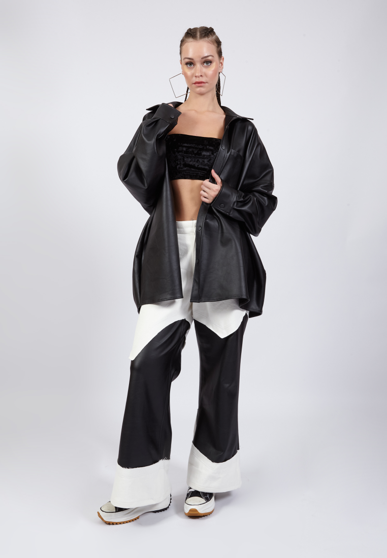 OCWA BROOKLYN OVERSIZED LEATHER Y2K SHIRT