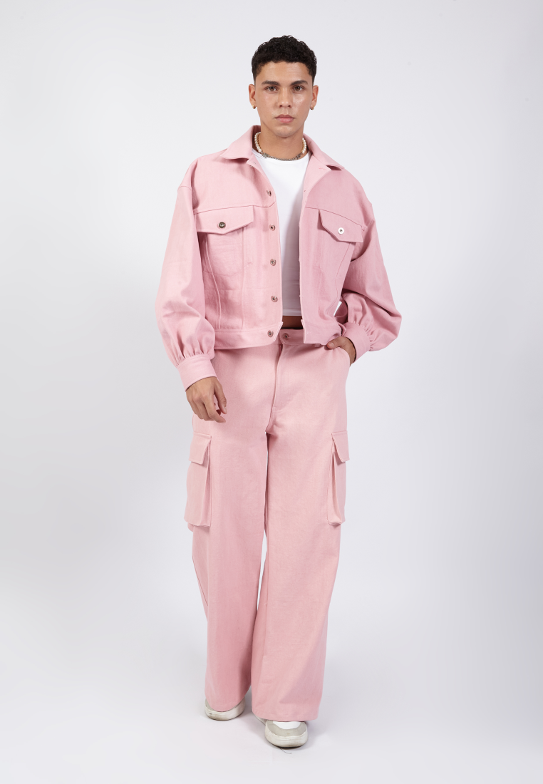 OCWA STAN FLARE CARGO DENIM PINK