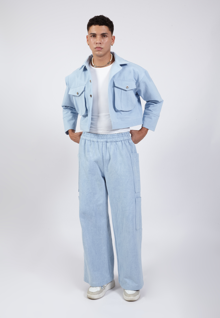OCWA PREACH LIGHT BLUE OVERSIZED DENIM JACKET