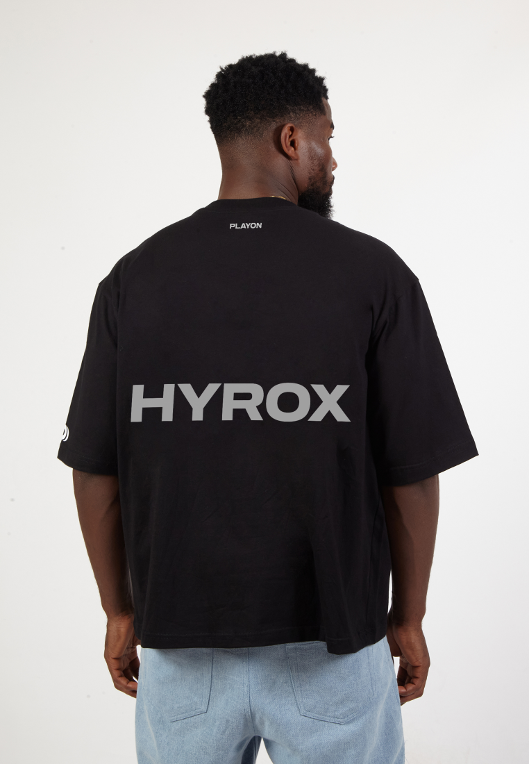 OCWA X PLAYON HYROX REFLECTIVE OVERSIZED BLACK TEE