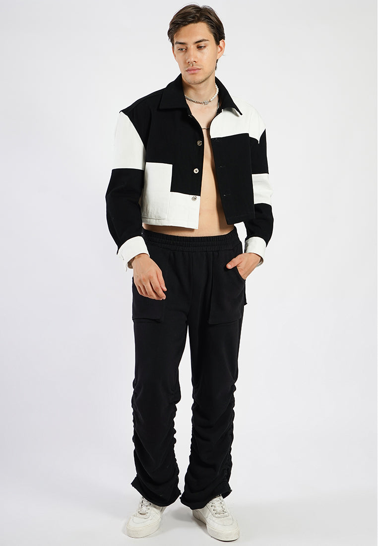 OCWA CHESS CROP JACKET BLACK AND WHITE