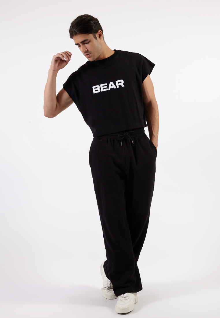 OCWA X BOP! BEAR CROP MUSCLE TEE BLACK