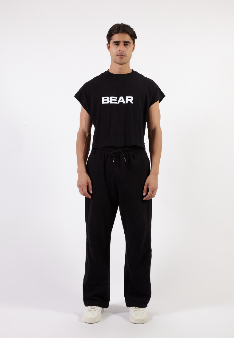 OCWA X BOP! BEAR CROP MUSCLE TEE BLACK