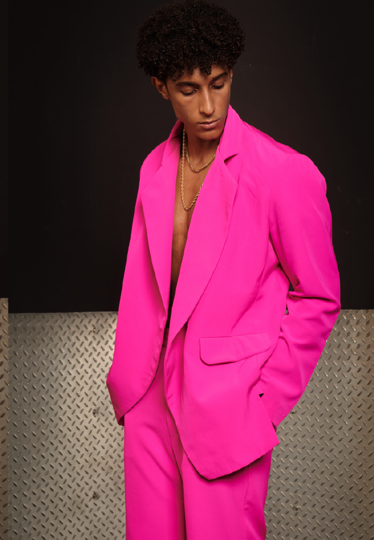 OCWA X POLKA WONKA OVERSIZED PINK FUCHSIA BLAZER