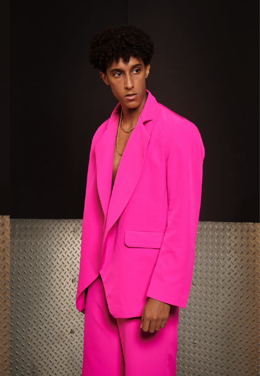 OCWA X POLKA WONKA OVERSIZED PINK FUCHSIA BLAZER