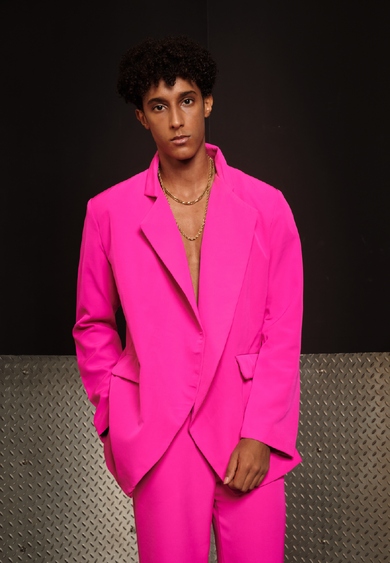 OCWA X POLKA WONKA OVERSIZED PINK FUCHSIA BLAZER