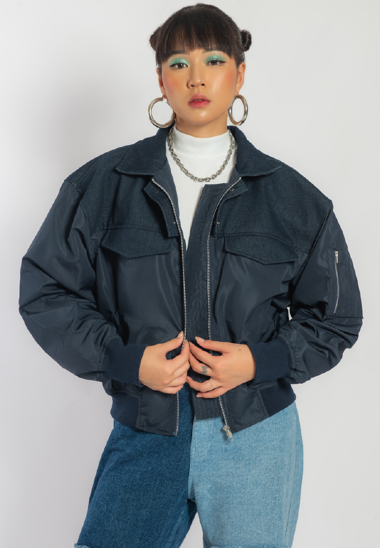 OCWA X REDMILLER BLOOD YASH BOMBER JACKET NAVY WOMAN