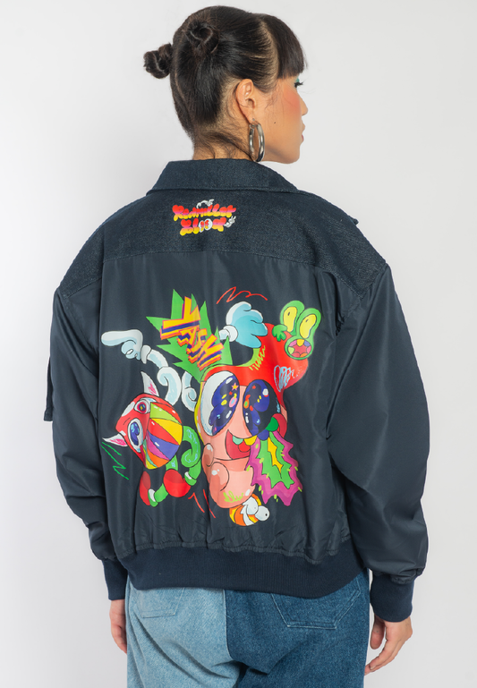 OCWA X REDMILLER BLOOD YASH BOMBER JACKET NAVY WOMAN