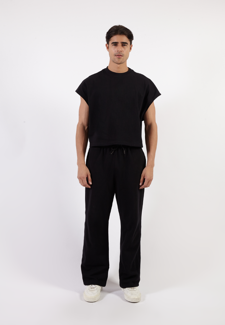 OCWA GAVIN OVERSIZED CROP MUSCLE TEE BLACK