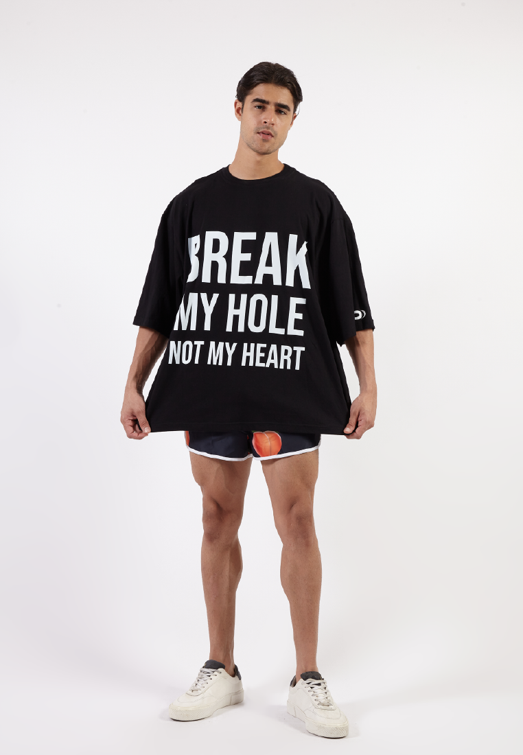 OCWA X BOP! BREAK MY HOLE NOT MY HEART OVERSIZED BLACK TEE