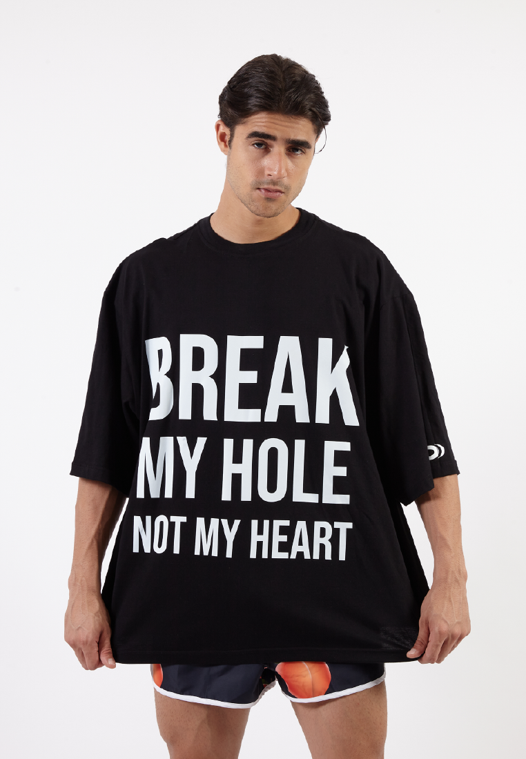 OCWA X BOP! BREAK MY HOLE NOT MY HEART OVERSIZED BLACK TEE