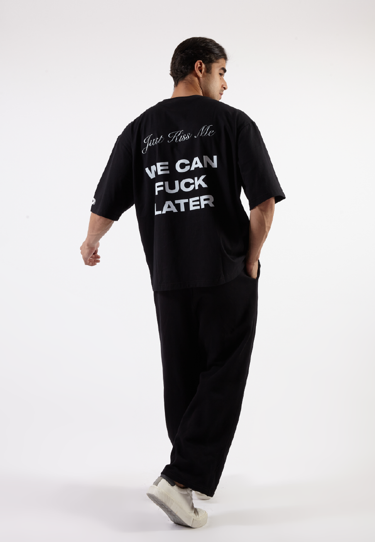 OCWA X BOP! JUST KISS ME WE CAN F*CK LATER OVERSIZED BLACK TEE