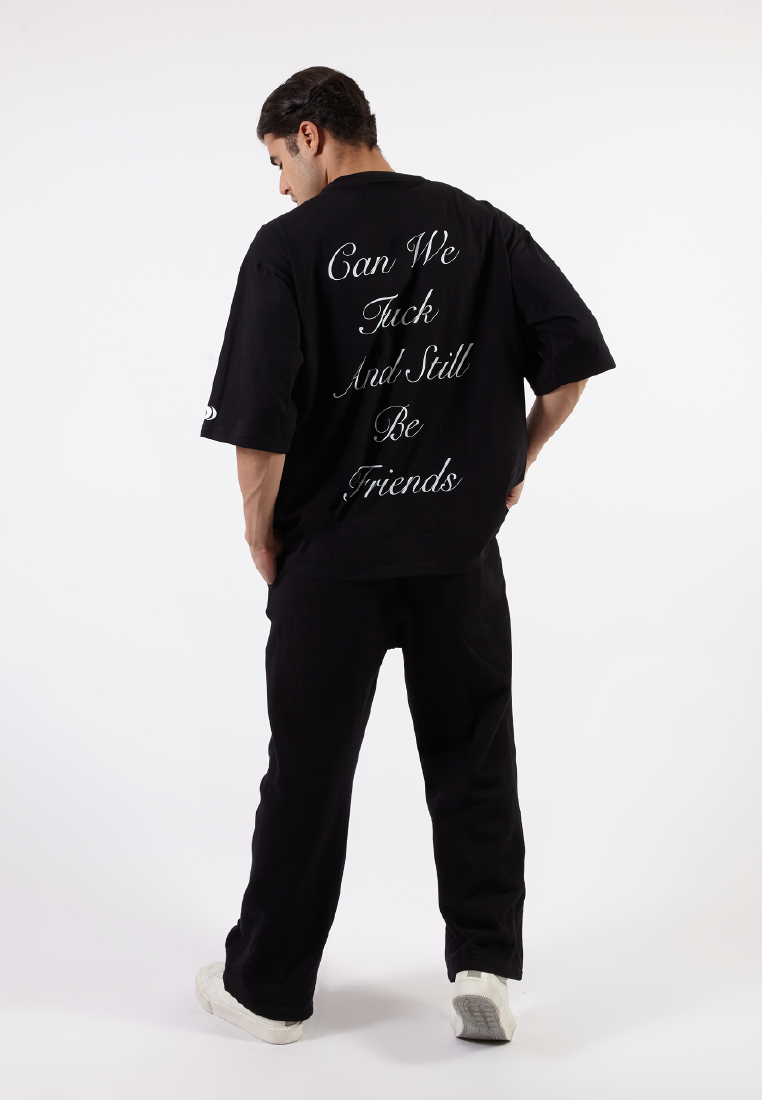 OCWA X BOP! CAN WE F*CK AND STILL BE FRIENDS OVERSIZED BLACK TEE