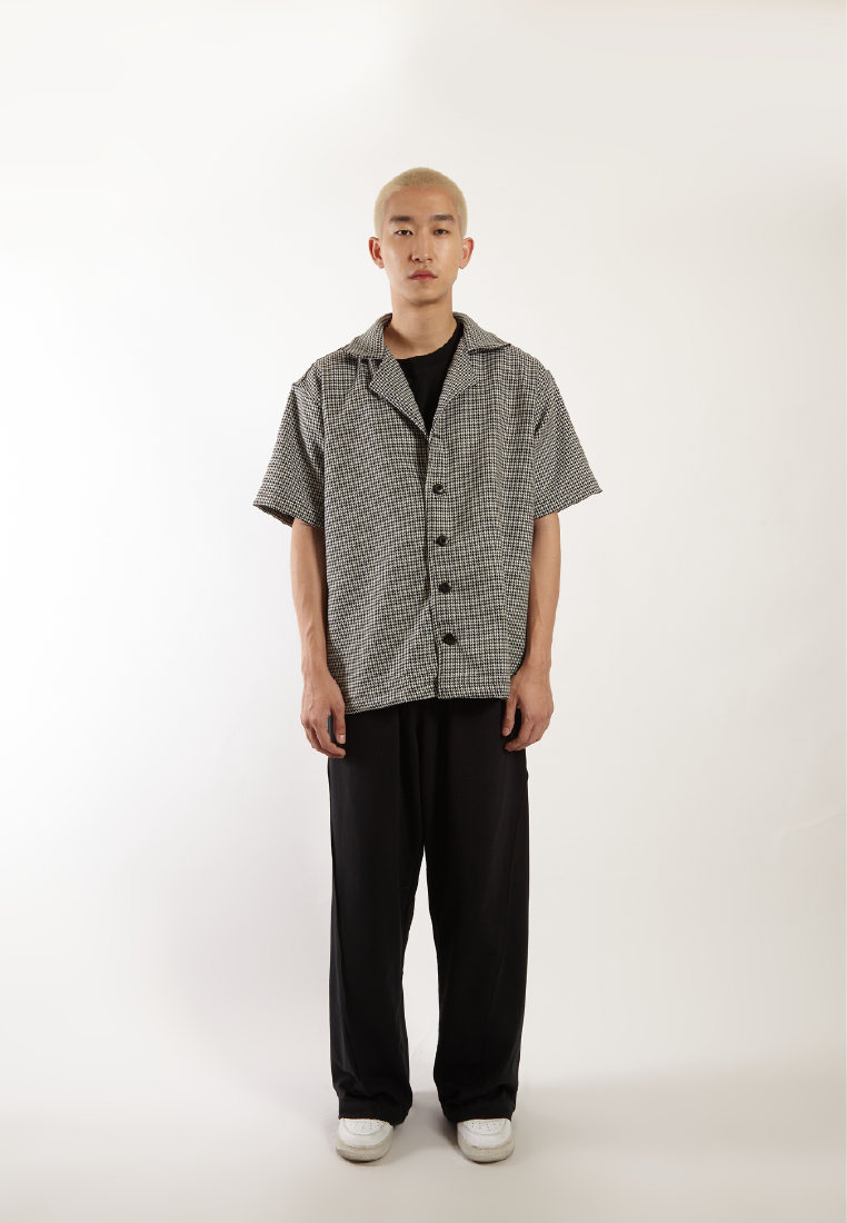 OCWA OVERSIZED DARREN HOUNDSTOOTH BLACK WHITE SHIRT