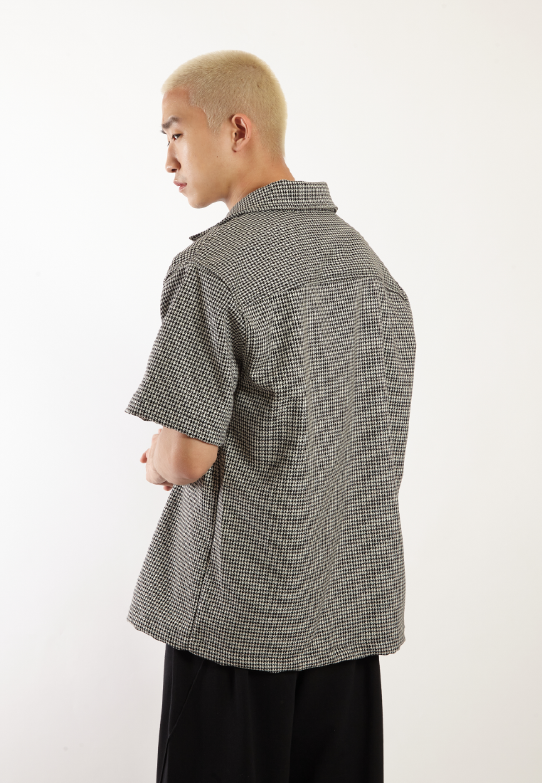 OCWA OVERSIZED DARREN HOUNDSTOOTH BLACK WHITE SHIRT