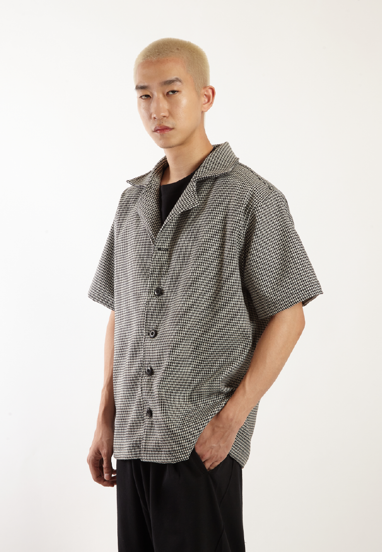 OCWA OVERSIZED DARREN HOUNDSTOOTH BLACK WHITE SHIRT