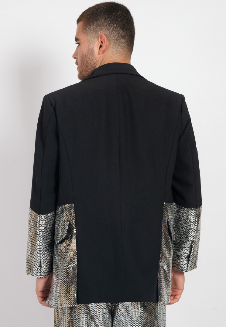 OCWA GABRIEL BLACK MIXED SEQUIN BLAZER