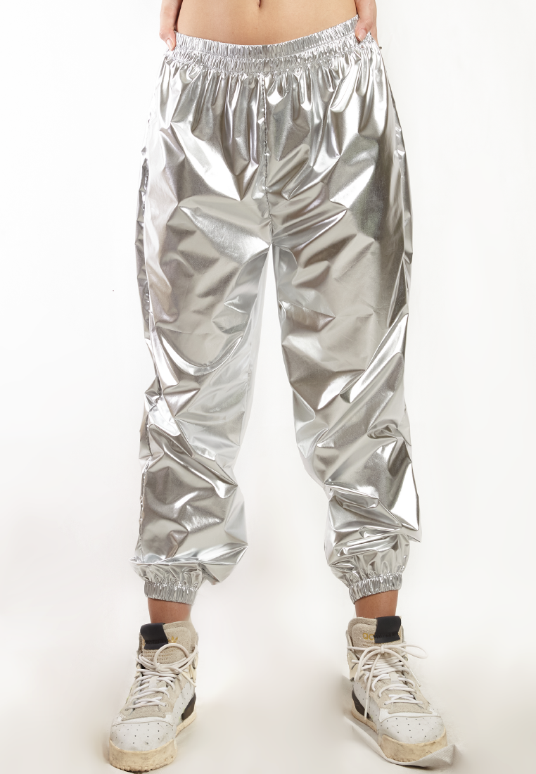 OCWA GALAXY SILVER METALLIC JOGGER PANTS