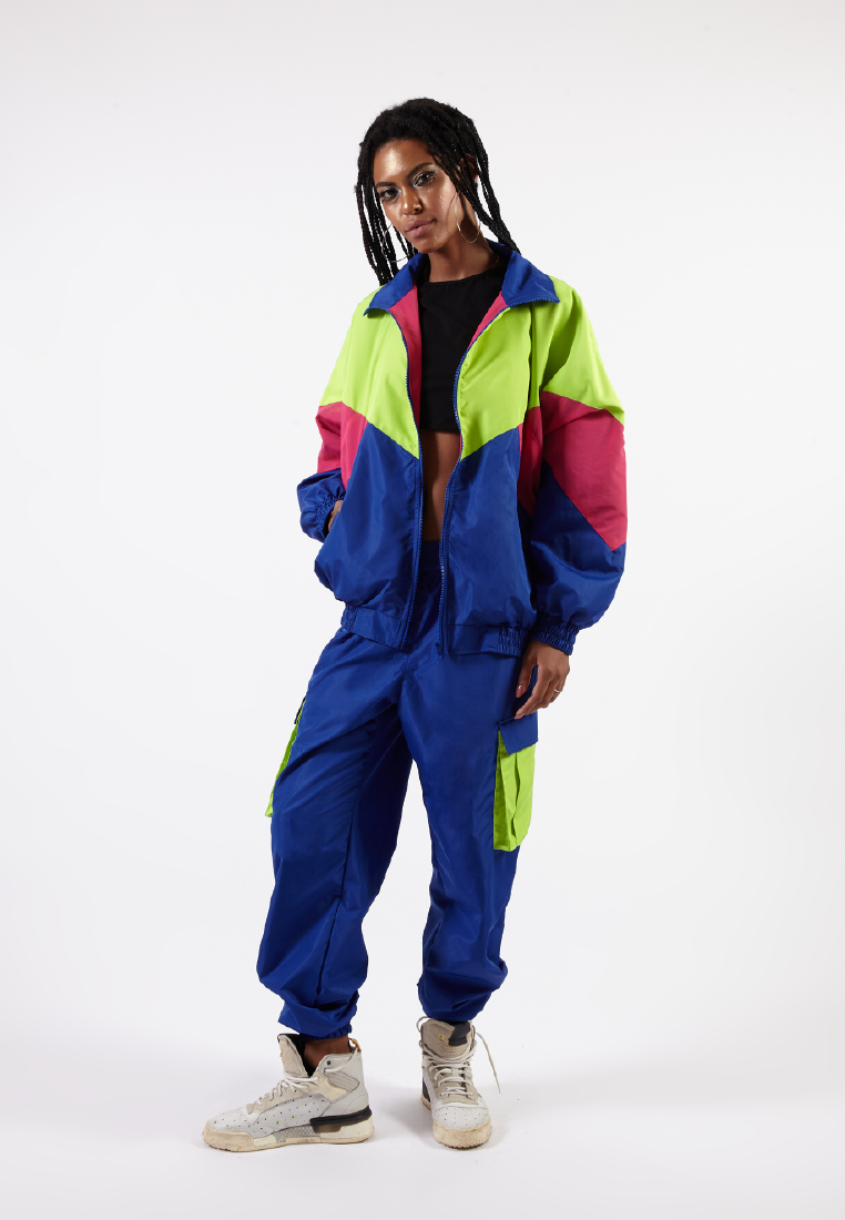 OCWA GEN NEON GREEN PINK ELECTRIC BLUE OVERSIZED 80'S INSPIRED JACKET