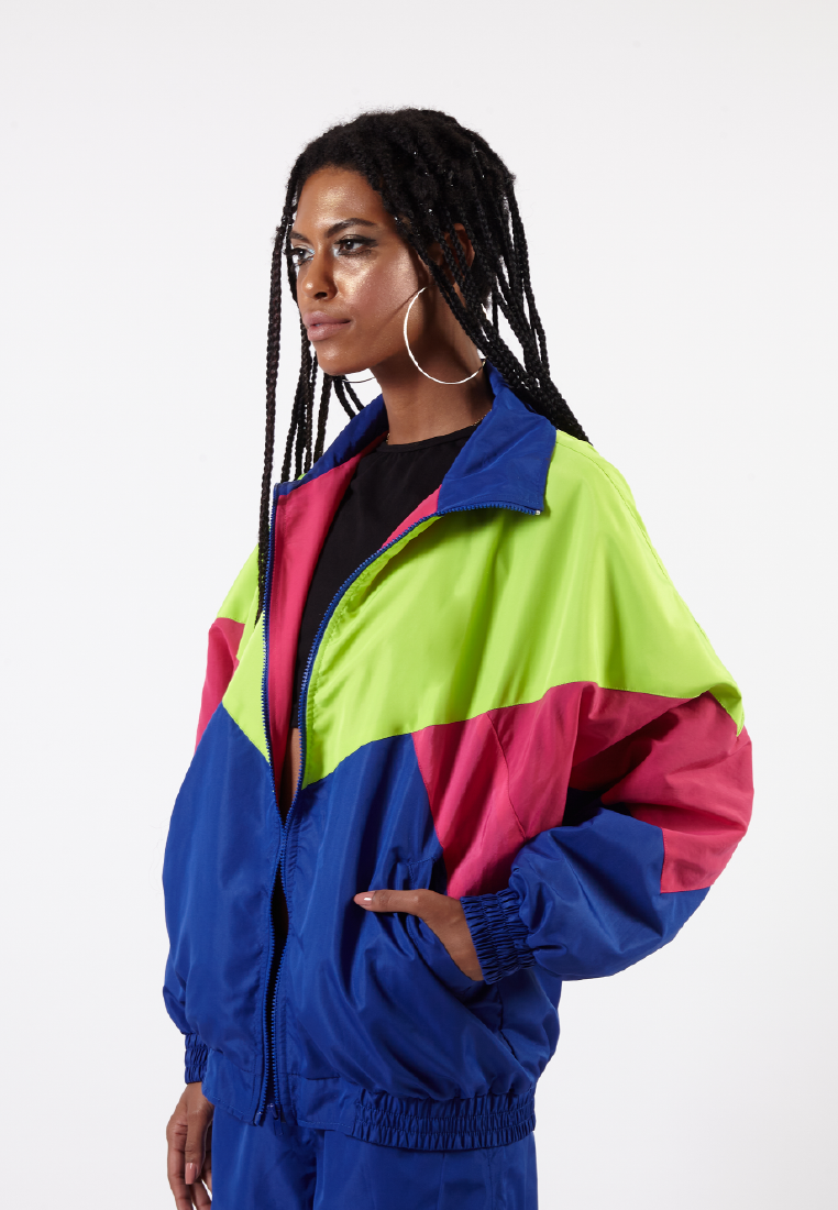 OCWA GEN NEON GREEN PINK ELECTRIC BLUE OVERSIZED 80'S INSPIRED JACKET