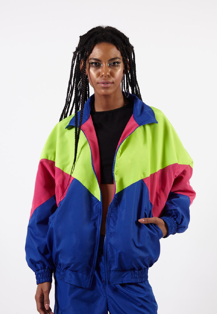 OCWA GEN NEON GREEN PINK ELECTRIC BLUE OVERSIZED 80'S INSPIRED JACKET