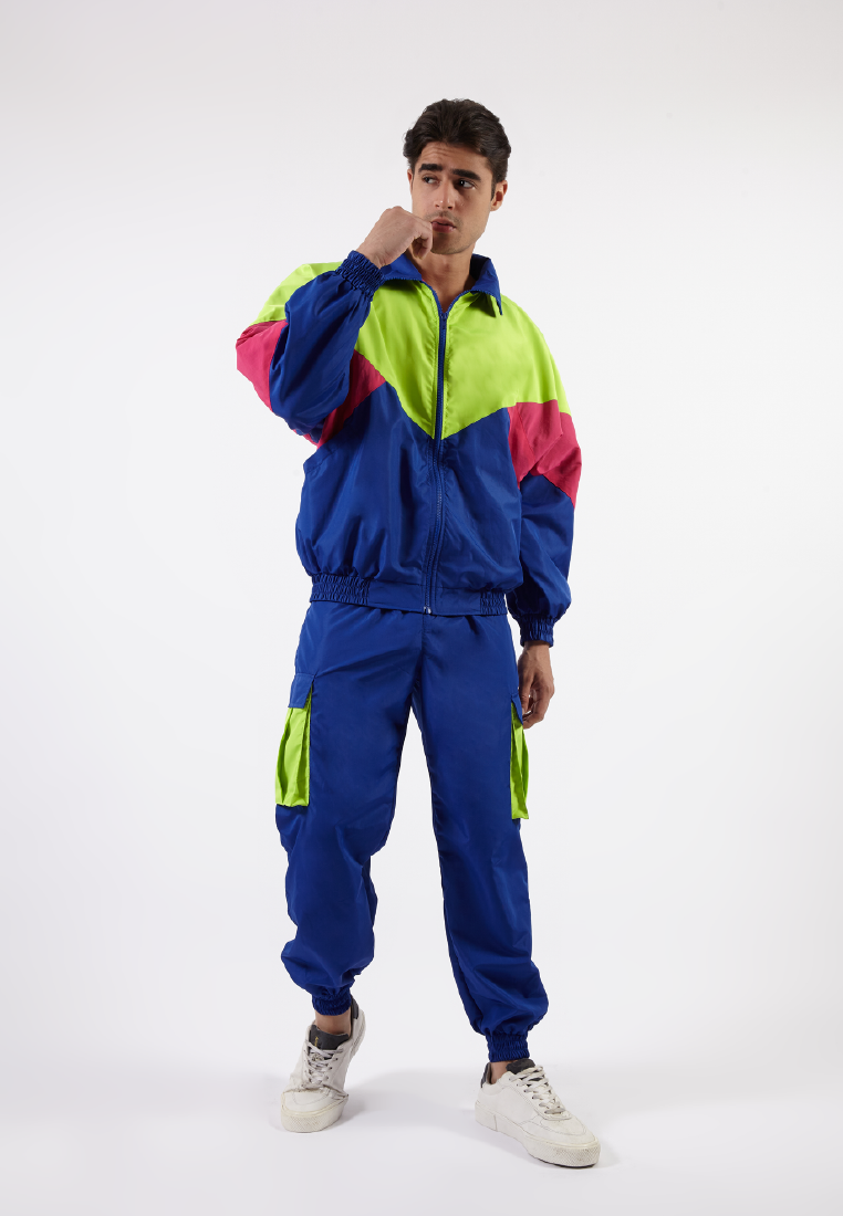 OCWA GEN NEON GREEN PINK ELECTRIC BLUE OVERSIZED 80'S INSPIRED JACKET