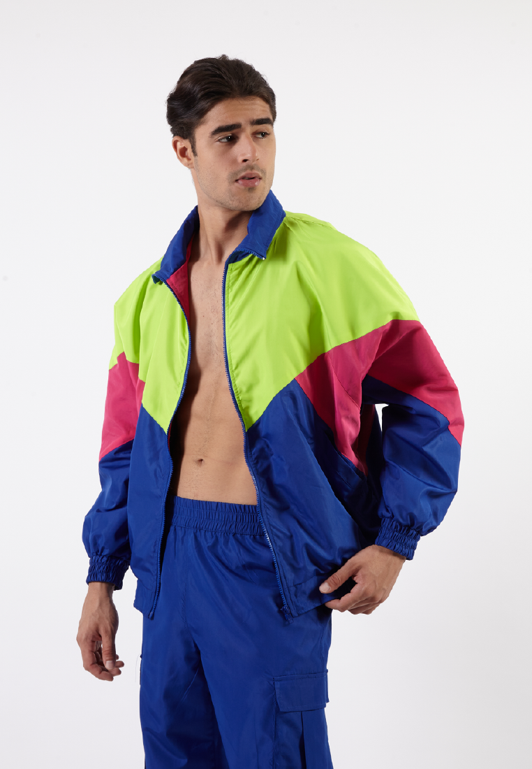 OCWA GEN NEON GREEN PINK ELECTRIC BLUE OVERSIZED 80'S INSPIRED JACKET