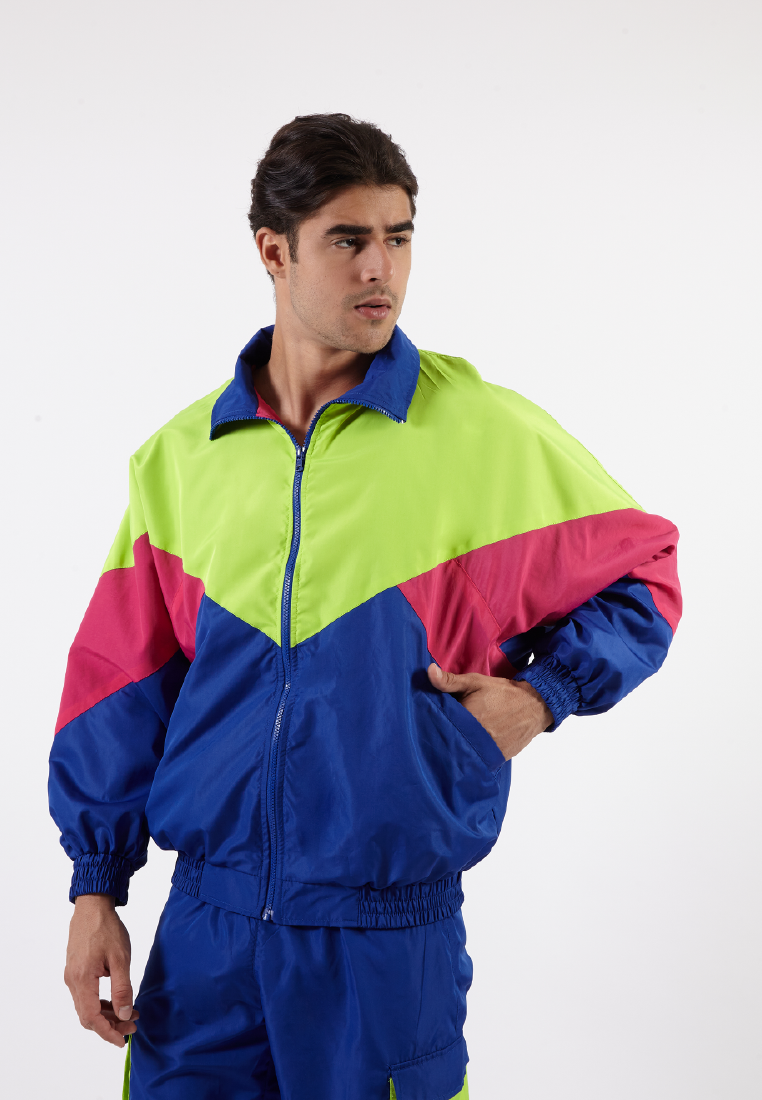 OCWA GEN NEON GREEN PINK ELECTRIC BLUE OVERSIZED 80'S INSPIRED JACKET