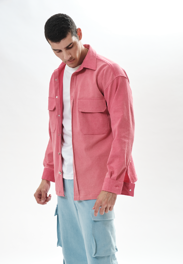 OCWA JAMIE OVERSIZED WASHED PINK DENIM SHIRT