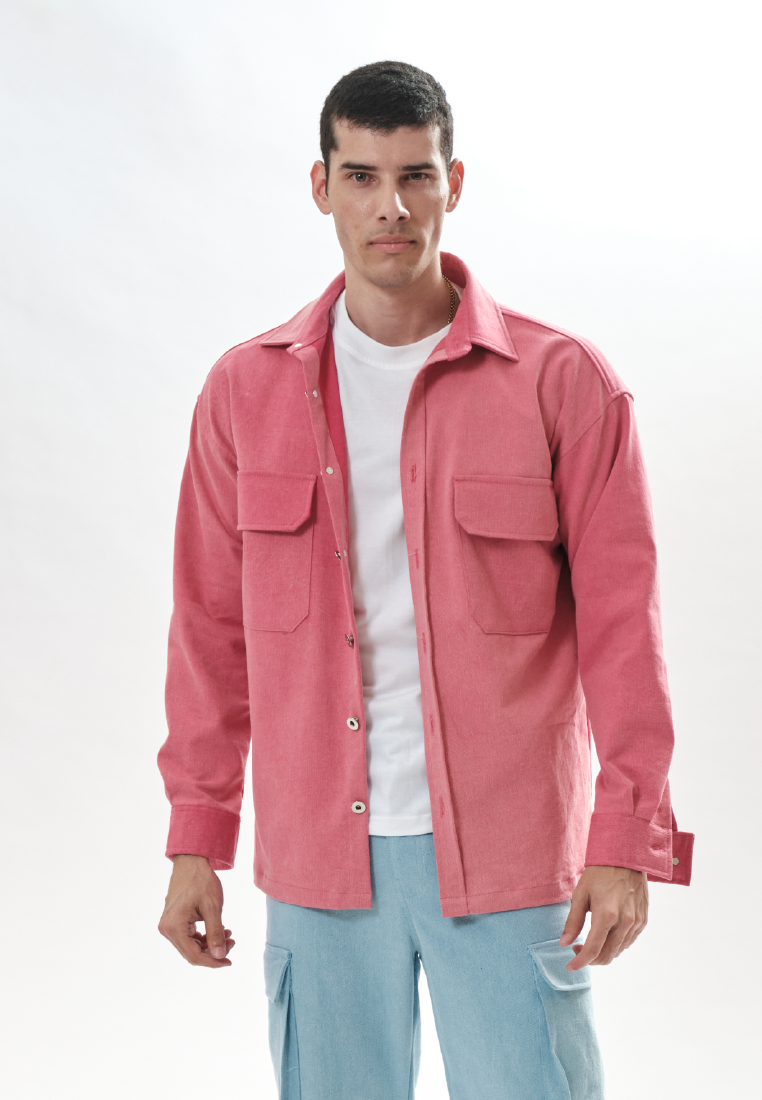 OCWA JAMIE OVERSIZED WASHED PINK DENIM SHIRT