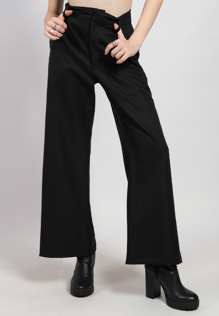 OCWA KHAY WIDE LEG PANTS BLACK