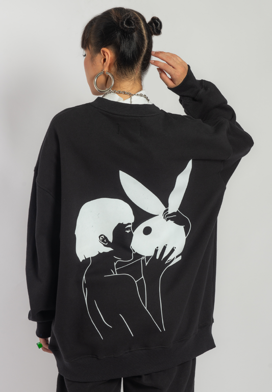 OCWA X NAND MYCRO KISS MY RABBIT SWEATER BLACK