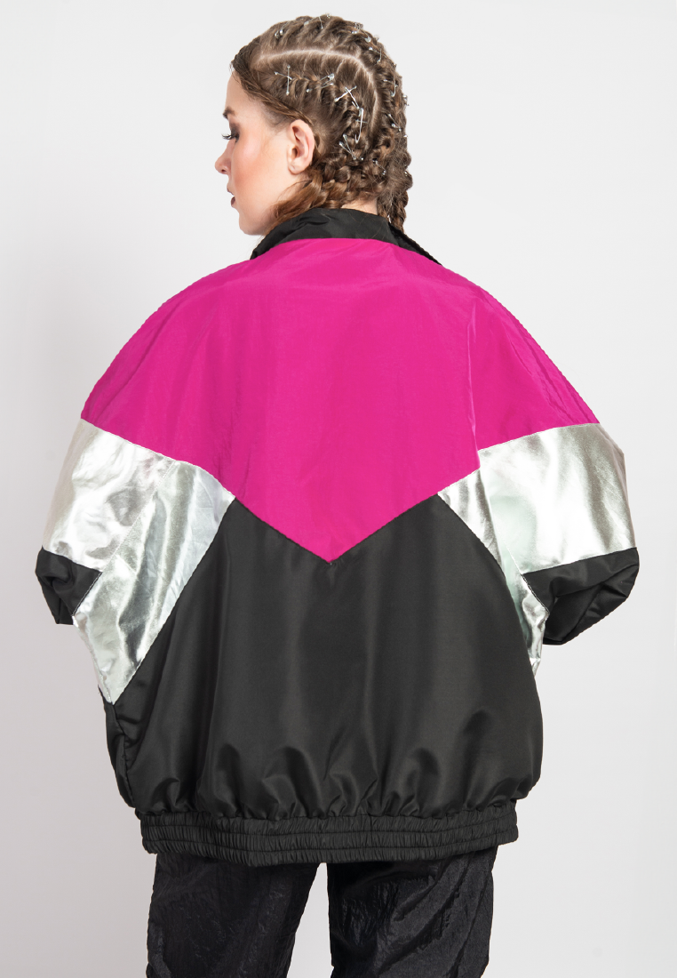 OCWA KLEIN BLACK PINK SILVER OVERSIZED 80'S INSPIRED JACKET