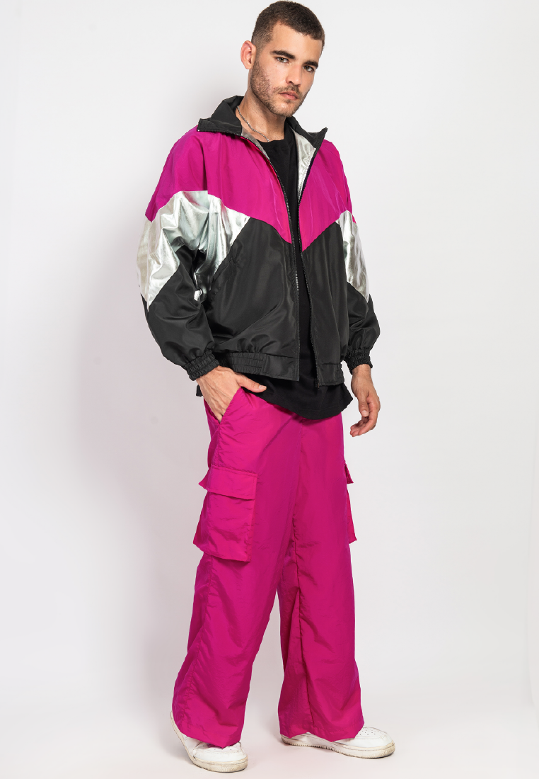 OCWA KLEIN BLACK PINK SILVER OVERSIZED 80'S INSPIRED JACKET MEN