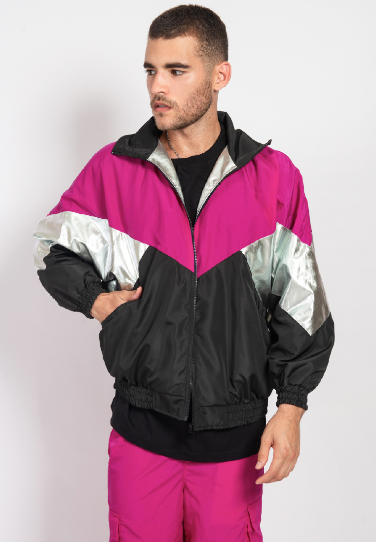 OCWA KLEIN BLACK PINK SILVER OVERSIZED 80'S INSPIRED JACKET MEN