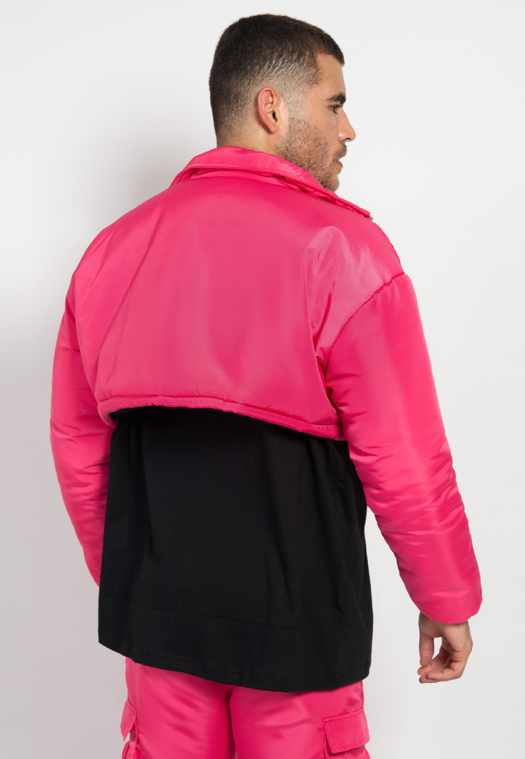 OCWA KOKA CROP WATERPROOF PINK PUFFER JACKET