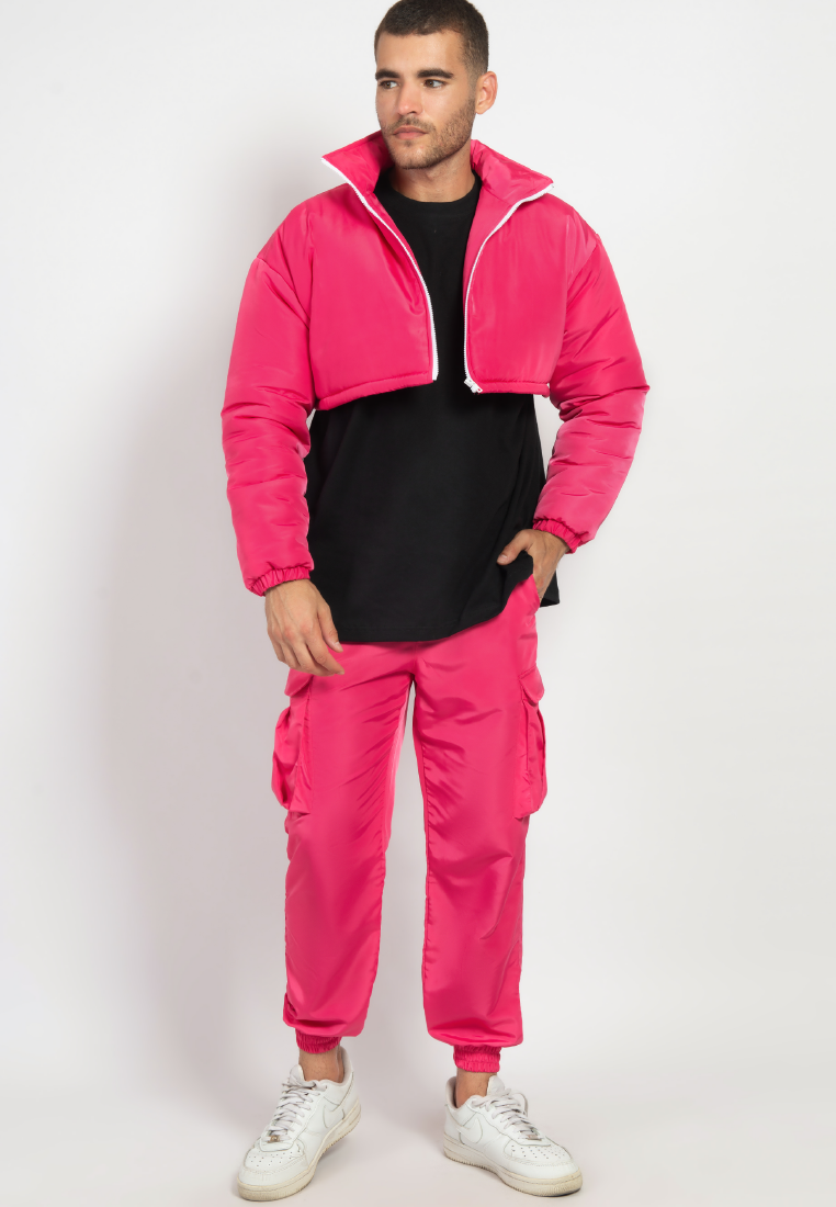 OCWA KOKA CROP WATERPROOF PINK PUFFER JACKET