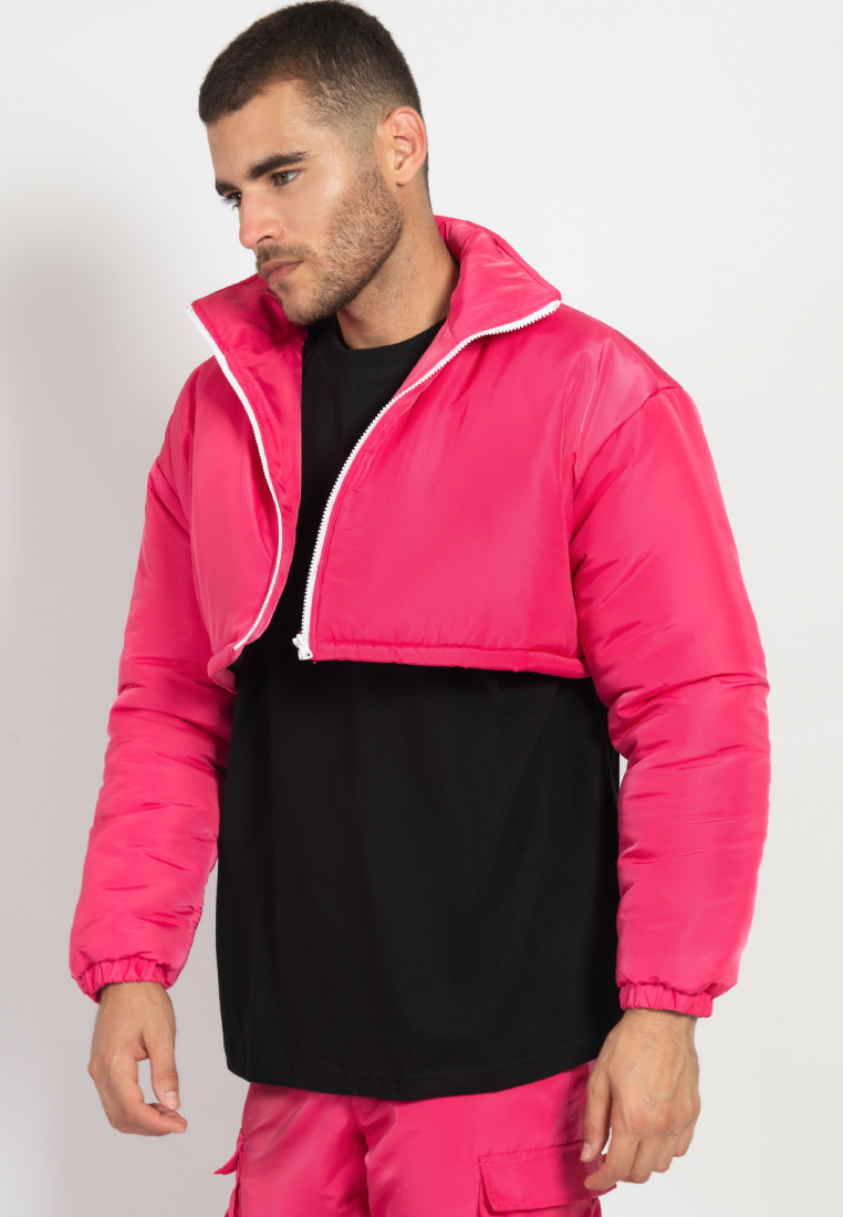 OCWA KOKA CROP WATERPROOF PINK PUFFER JACKET