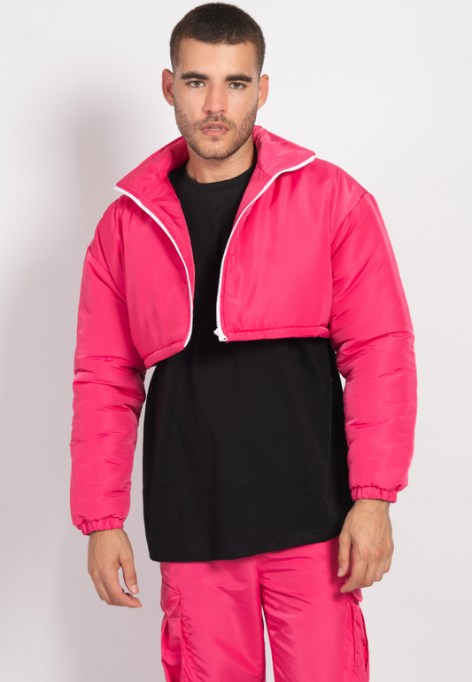 OCWA KOKA CROP WATERPROOF PINK PUFFER JACKET